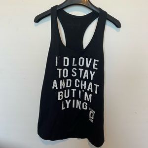 HF Black Saying OS Tank Top